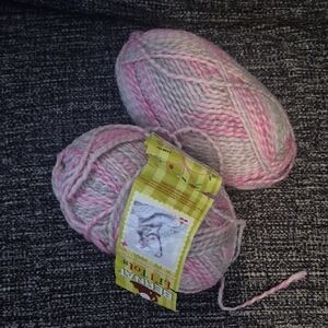Bernat Pink and Gray Yarn Bundle